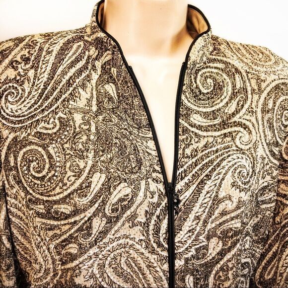 Vintage Sparkling Paisley Mandarin Jacket Sz M - Picture 5 of 14